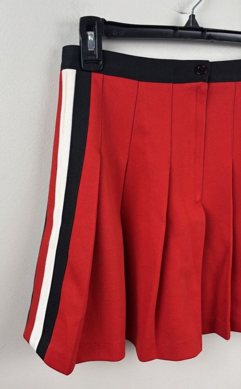 Vtg 80’s VARSITY Red/Black School Cheerleader Uniform Top & Skirt Cheer Costume - Picture 8 of 10